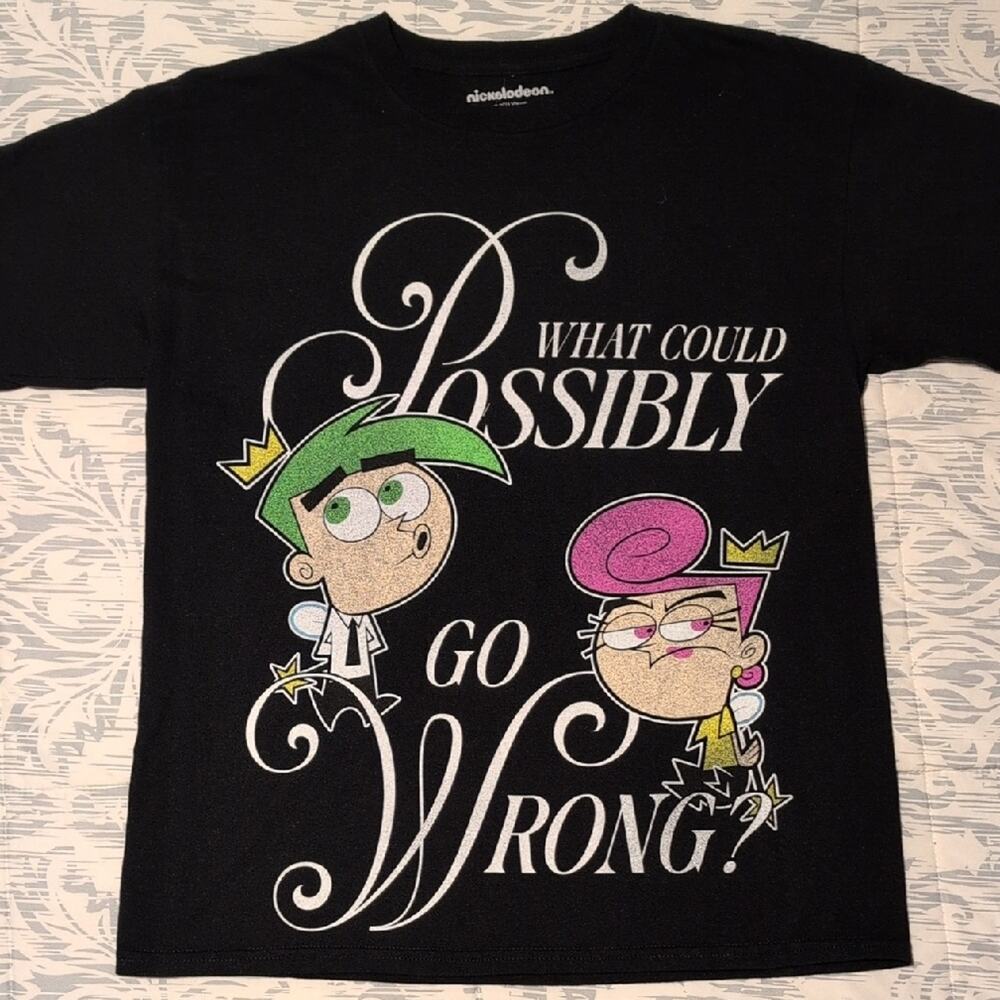 Fairly Odd Parents T-shirt What Could Possibly Go Wrong Black XS NWT